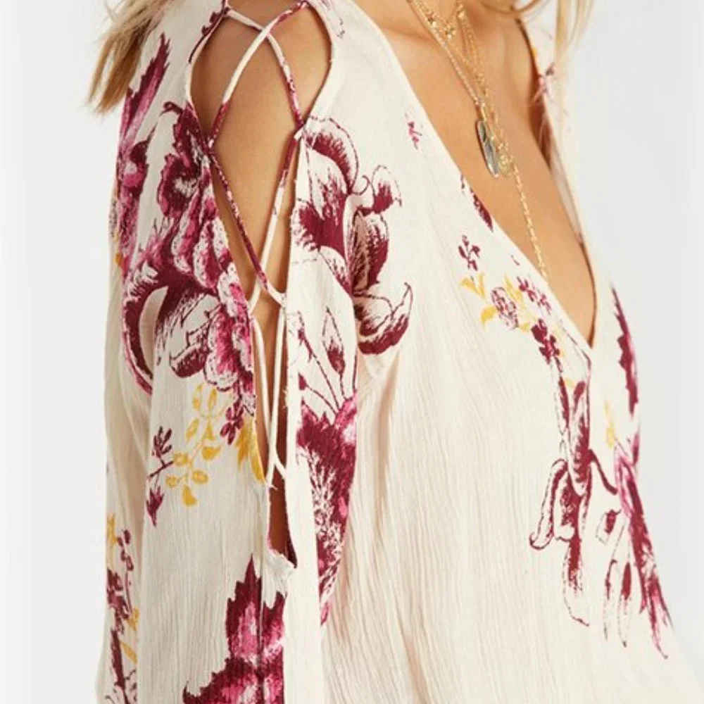 Billabong  Ivory Moonlight Lace-Up Romper - Picture 4 of 15